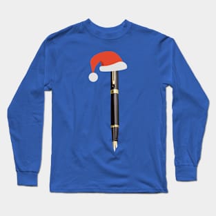 Pen wearing Santa cap! | Merry Christmas | Santa Claus Long Sleeve T-Shirt